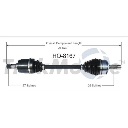 Surtrack Axle Cv Axle Shaft, Ho-8167 HO-8167
